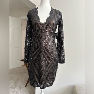 Express Black Sequin Dress - Size S